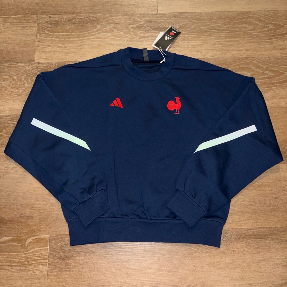 Adidas Women’s France Travel Sweatshirt Blue Size Small New soccer rugby